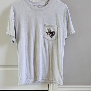 BURLEBO Heather Gray Tee with Texas Pocket
